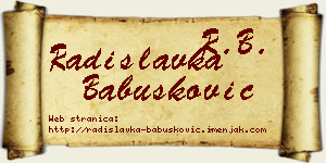 Radislavka Babušković vizit kartica